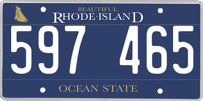 RI license plate 597465