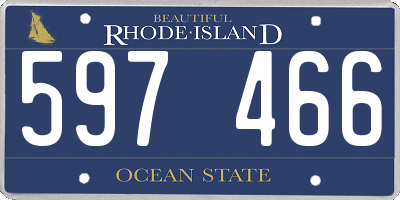 RI license plate 597466