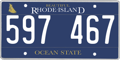 RI license plate 597467
