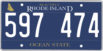 RI license plate 597474