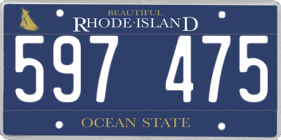 RI license plate 597475