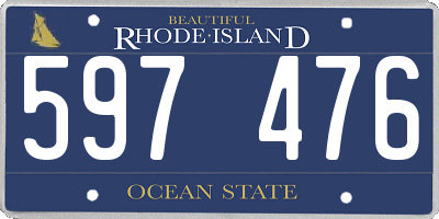 RI license plate 597476