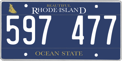 RI license plate 597477