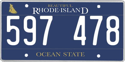RI license plate 597478