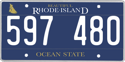 RI license plate 597480