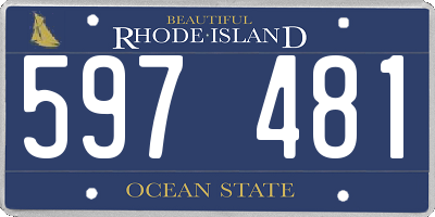 RI license plate 597481