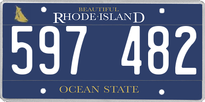 RI license plate 597482