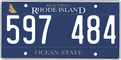 RI license plate 597484