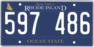 RI license plate 597486