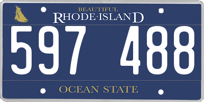 RI license plate 597488