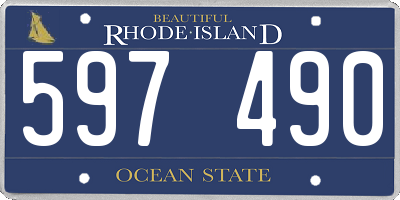 RI license plate 597490