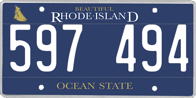 RI license plate 597494