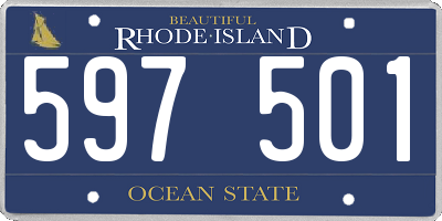 RI license plate 597501