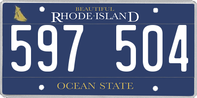 RI license plate 597504