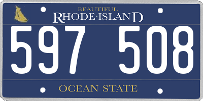 RI license plate 597508