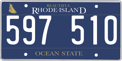 RI license plate 597510