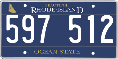 RI license plate 597512