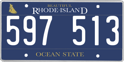 RI license plate 597513