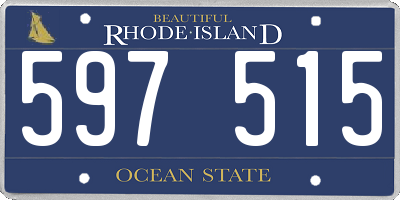 RI license plate 597515