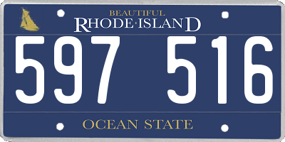 RI license plate 597516