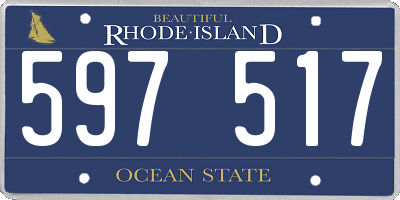 RI license plate 597517