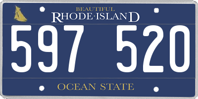 RI license plate 597520
