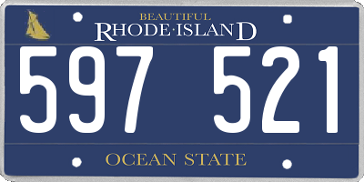 RI license plate 597521