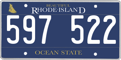 RI license plate 597522