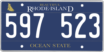 RI license plate 597523