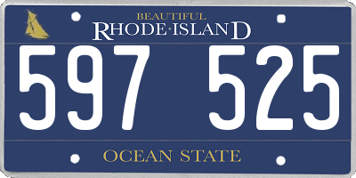 RI license plate 597525