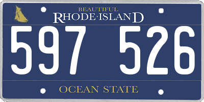 RI license plate 597526