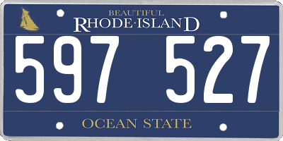 RI license plate 597527