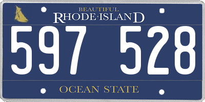 RI license plate 597528