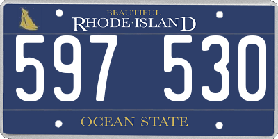RI license plate 597530
