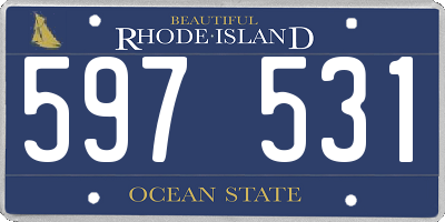 RI license plate 597531