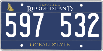 RI license plate 597532