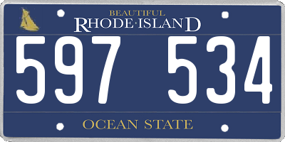 RI license plate 597534