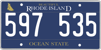 RI license plate 597535