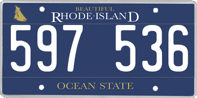 RI license plate 597536