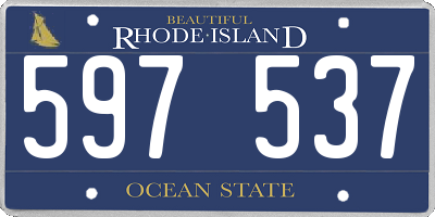 RI license plate 597537