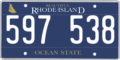 RI license plate 597538