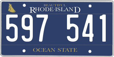 RI license plate 597541