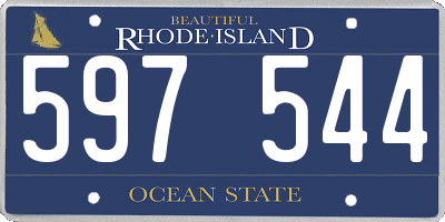 RI license plate 597544