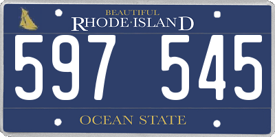 RI license plate 597545