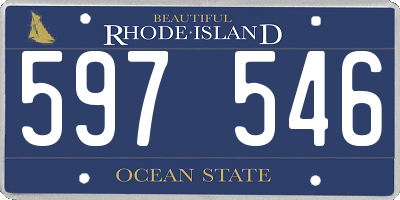 RI license plate 597546