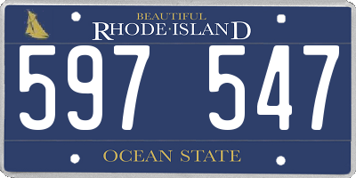 RI license plate 597547
