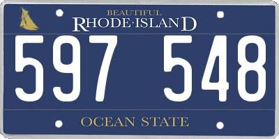 RI license plate 597548