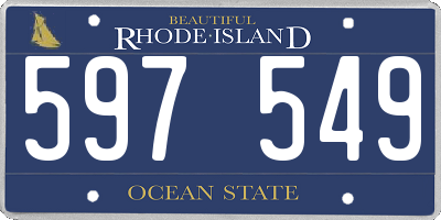 RI license plate 597549