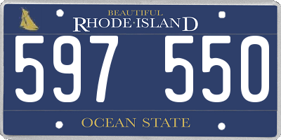 RI license plate 597550
