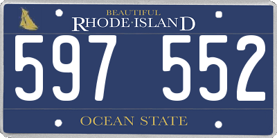 RI license plate 597552